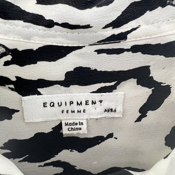 Equipment Femme Dress Medium 100% Silk Leopard print Shirt Dress Lined - Picture 7 of 16